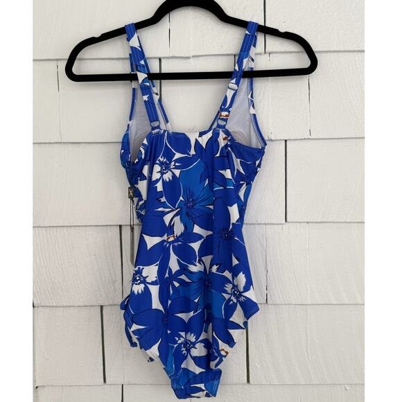 Nip Tuck Swim 6 One Piece Amanda Forget Me Not Swimsuit Multi-Fit Cup Blue White - Picture 2 of 10